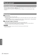 Preview for 58 page of Panasonic PT-TW230E Operating Instructions Manual