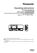 Panasonic PT-TW230U Operating Instructions Manual preview