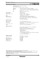 Preview for 3 page of Panasonic PT-TW231R Spec File