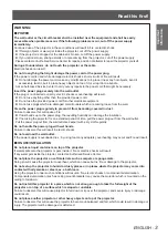 Предварительный просмотр 3 страницы Panasonic PT-TW231RE Operating Instructions Manual