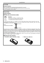 Предварительный просмотр 8 страницы Panasonic PT-TW250 Operating Instructions Manual