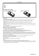 Предварительный просмотр 9 страницы Panasonic PT-TW250 Operating Instructions Manual