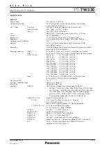 Preview for 2 page of Panasonic PT-TW330 Specifications