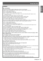 Предварительный просмотр 5 страницы Panasonic PT-TW331RE Operating Instructions Manual