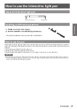 Предварительный просмотр 21 страницы Panasonic PT-TW331RE Operating Instructions Manual