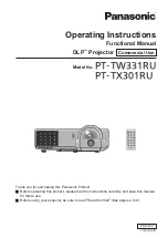 Предварительный просмотр 1 страницы Panasonic PT-TW331RU Operating Instructions Manual