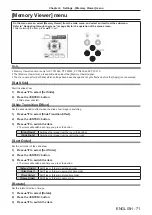 Preview for 71 page of Panasonic PT-TW340 Operating Instructions Manual