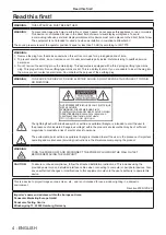 Предварительный просмотр 4 страницы Panasonic PT-TW350 Operating Instructions (Functional Manual)