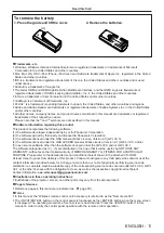 Предварительный просмотр 11 страницы Panasonic PT-TW350 Operating Instructions (Functional Manual)