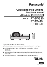 Panasonic PT-TX440 Operating Instructions Manual preview