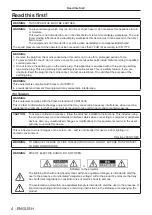 Preview for 4 page of Panasonic PT-VMZ51 Operating Instructions Manual