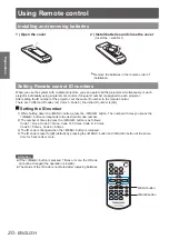 Предварительный просмотр 20 страницы Panasonic PT-VW330U Operating Instructions Manual