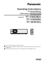 Panasonic PT-VW430EA Operating Instructions Manual preview