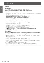 Preview for 6 page of Panasonic PT-VW430EA Operating Instructions Manual