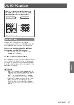 Preview for 41 page of Panasonic PT-VW430EA Operating Instructions Manual