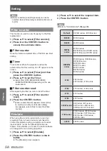 Preview for 58 page of Panasonic PT-VW430EA Operating Instructions Manual