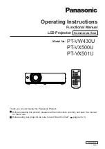 Panasonic PT-VW430U Operating Instructions Manual preview