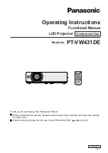 Panasonic PT-VW431DE Operating Instructions Manual предпросмотр