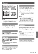 Preview for 47 page of Panasonic PT-VW431DE Operating Instructions Manual