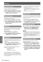 Preview for 62 page of Panasonic PT-VW431DE Operating Instructions Manual