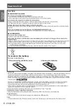 Preview for 6 page of Panasonic PT-VW431DEA Operating Instructions Manual