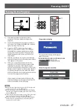 Preview for 27 page of Panasonic PT-VW431DEA Operating Instructions Manual