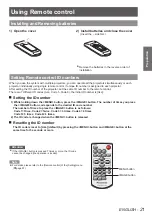 Preview for 21 page of Panasonic PT-VW431DU Operating Instructions Manual