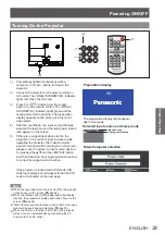 Preview for 29 page of Panasonic PT-VW431DU Operating Instructions Manual