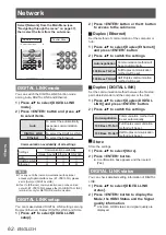 Preview for 62 page of Panasonic PT-VW431DU Operating Instructions Manual