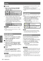 Preview for 62 page of Panasonic PT-VW435NEA Operating Instructions Manual