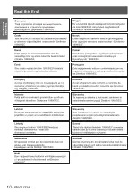 Preview for 10 page of Panasonic PT-VW435NU Operating Instructions Manual