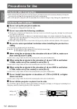 Preview for 14 page of Panasonic PT-VW435NU Operating Instructions Manual