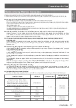 Preview for 17 page of Panasonic PT-VW435NU Operating Instructions Manual