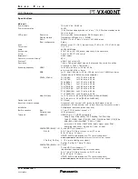 Preview for 2 page of Panasonic PT-VX400NT Specification