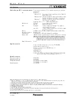 Preview for 4 page of Panasonic PT-VX400NT Specification