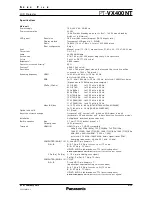 Preview for 2 page of Panasonic PT-VX400NT Specifications