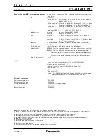 Preview for 4 page of Panasonic PT-VX400NT Specifications