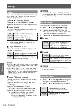 Предварительный просмотр 58 страницы Panasonic PT-VX400NTE Operating Instructions Manual