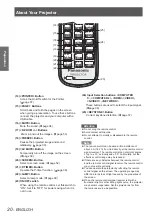 Предварительный просмотр 20 страницы Panasonic PT-VX400NTEA Operating Instructions (Functional Manual)