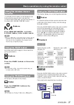 Preview for 37 page of Panasonic PT-VX400NTU Operating Instructions Manual