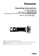 Panasonic PT-VX41EA Operating Instructions Manual preview