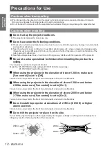 Preview for 12 page of Panasonic PT-VX41EA Operating Instructions Manual