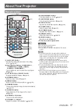 Preview for 17 page of Panasonic PT-VX41EA Operating Instructions Manual