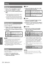 Preview for 54 page of Panasonic PT-VX41EA Operating Instructions Manual