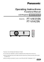 Panasonic PT-VX425N Operating Instructions Manual preview