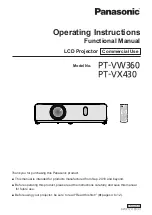 Panasonic PT-VX430 Operating Instructions Manual preview