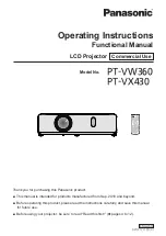 Preview for 1 page of Panasonic PT-VX430 Operating Instructions Manual