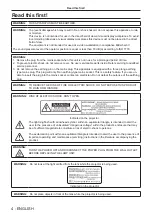 Preview for 4 page of Panasonic PT-VX430 Operating Instructions Manual