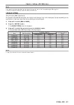 Preview for 61 page of Panasonic PT-VX610 Operating Instructions Manual