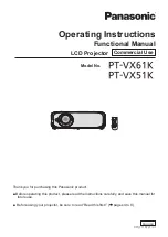 Preview for 1 page of Panasonic PT-VX61K Operating Instructions (Functional Manual)